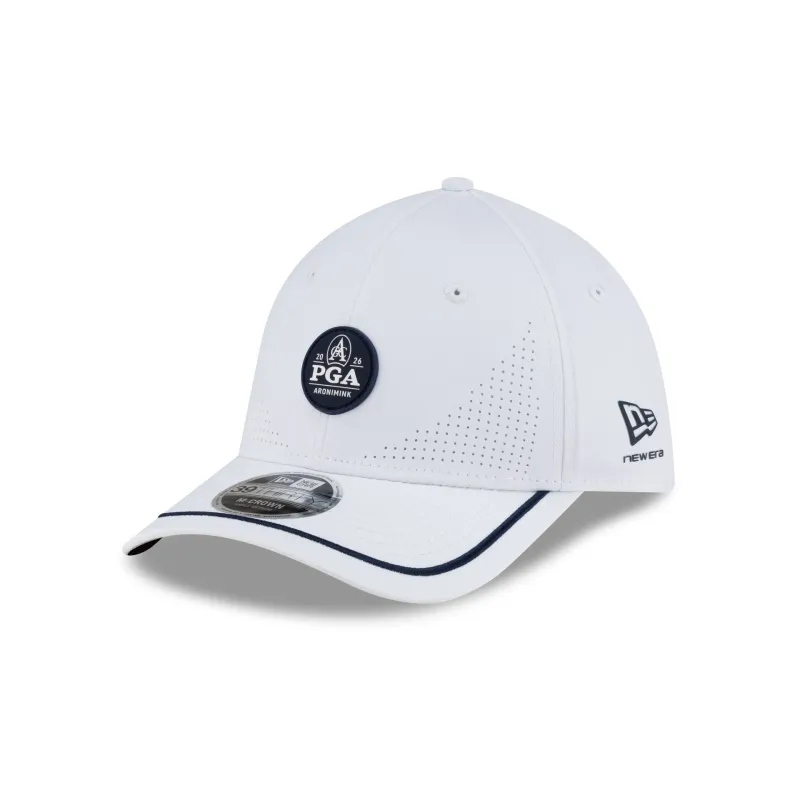 2026 PGA Championship Aronimink Performance White 39THIRTY M-Crown Stretch Fit Hat made by New Era