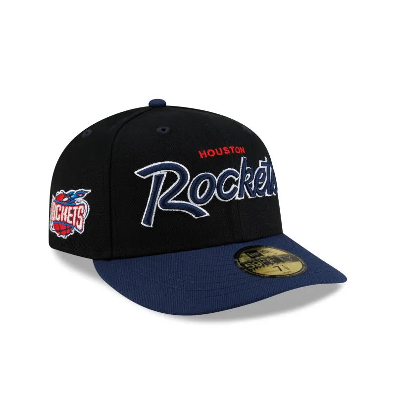 Houston Rockets Hardwood Classics 90s Script 59FIFTY Fitted Hat made by New Era