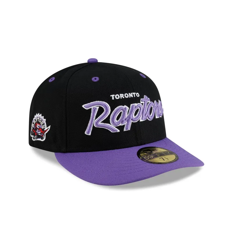 Toronto Raptors Hardwood Classics 90s Script 59FIFTY Fitted Hat made by New Era