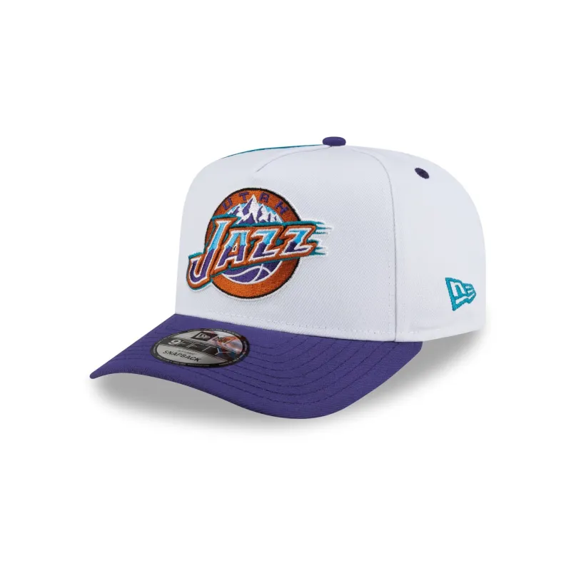 Utah Jazz Hardwood Classics 90s Panel 9FIFTY A-Frame Snapback Hat made by New Era