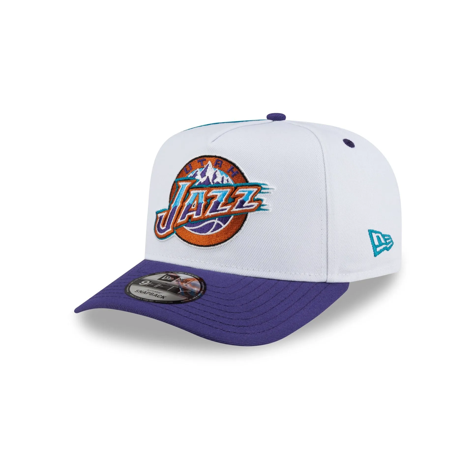Utah Jazz Hardwood Classics 90s Panel 9FIFTY A-Frame Snapback Hat sold by New Era