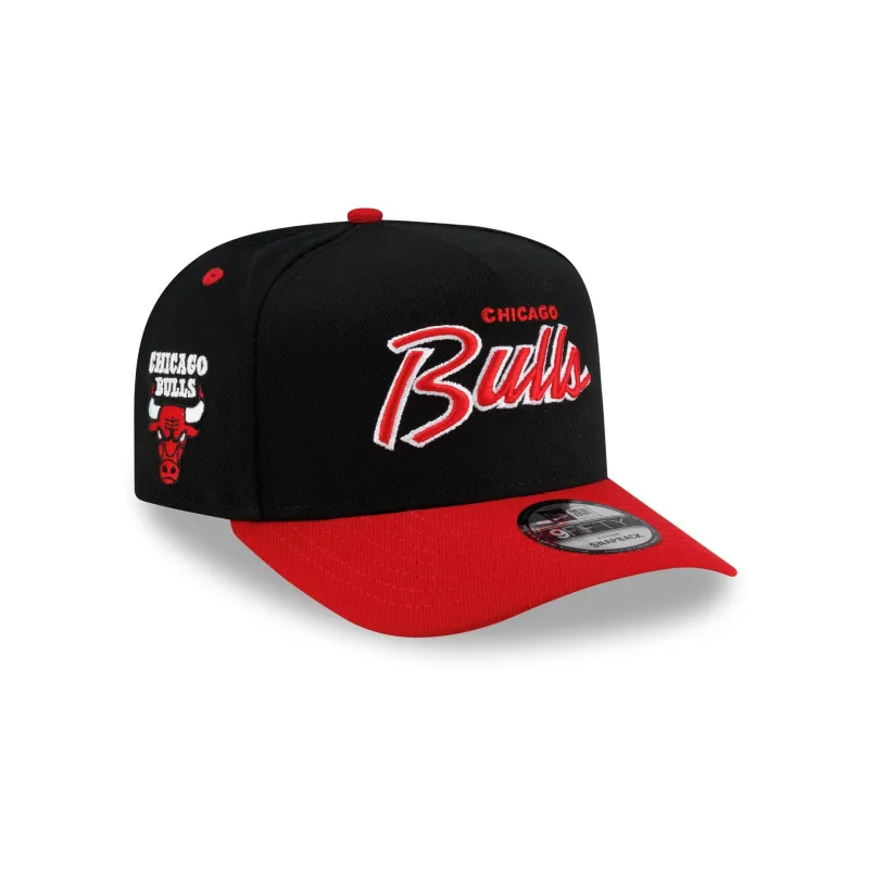 Chicago Bulls Hardwood Classics 90s Script 9FIFTY A-Frame Snapback Hat made by New Era
