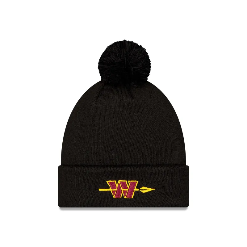 Washington Commanders Hail Raiser Pom Knit Hat made by New Era