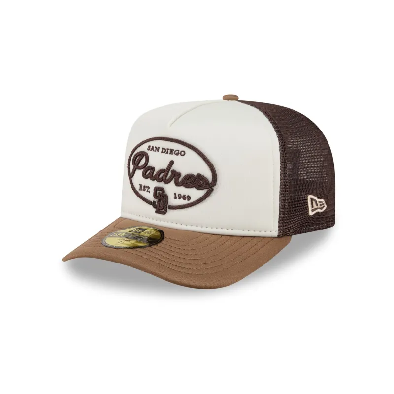 San Diego Padres Chrome 59FIFTY Fitted Trucker Hat made by New Era