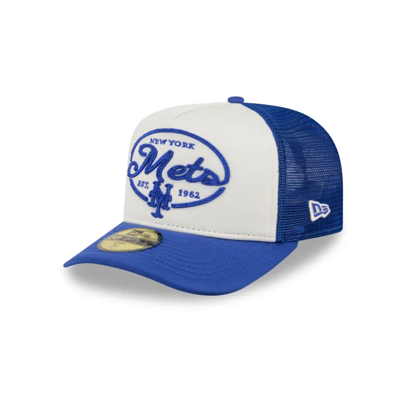 New York Mets Chrome 59FIFTY Fitted Trucker Hat made by New Era