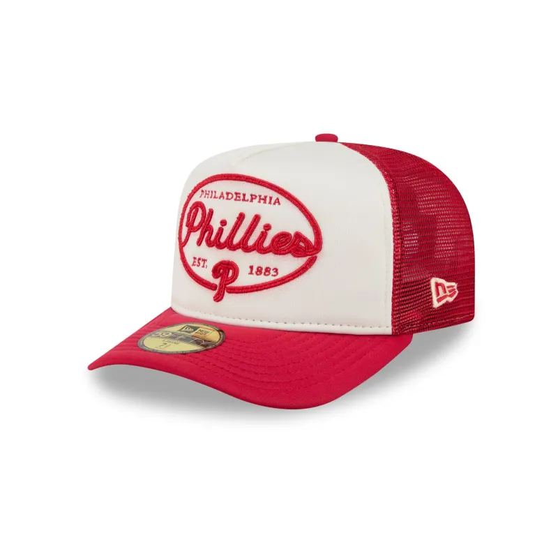 Philadelphia Phillies Chrome 59FIFTY Fitted Trucker Hat made by New Era