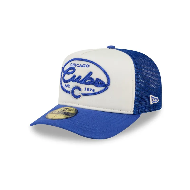 Chicago Cubs Chrome 59FIFTY Fitted Trucker Hat made by New Era