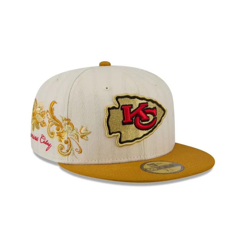 Kansas City Chiefs Chrome Herringbone 59FIFTY Fitted Hat made by New Era