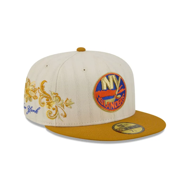 New York Islanders Chrome Herringbone 59FIFTY Fitted Hat made by New Era