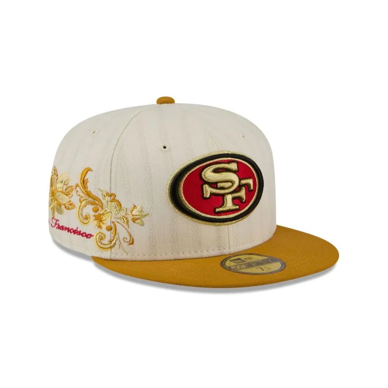 San Francisco 49ers Chrome Herringbone 59FIFTY Fitted Hat made by New Era