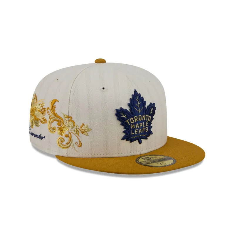 Toronto Maple Leafs Chrome Herringbone 59FIFTY Fitted Hat made by New Era