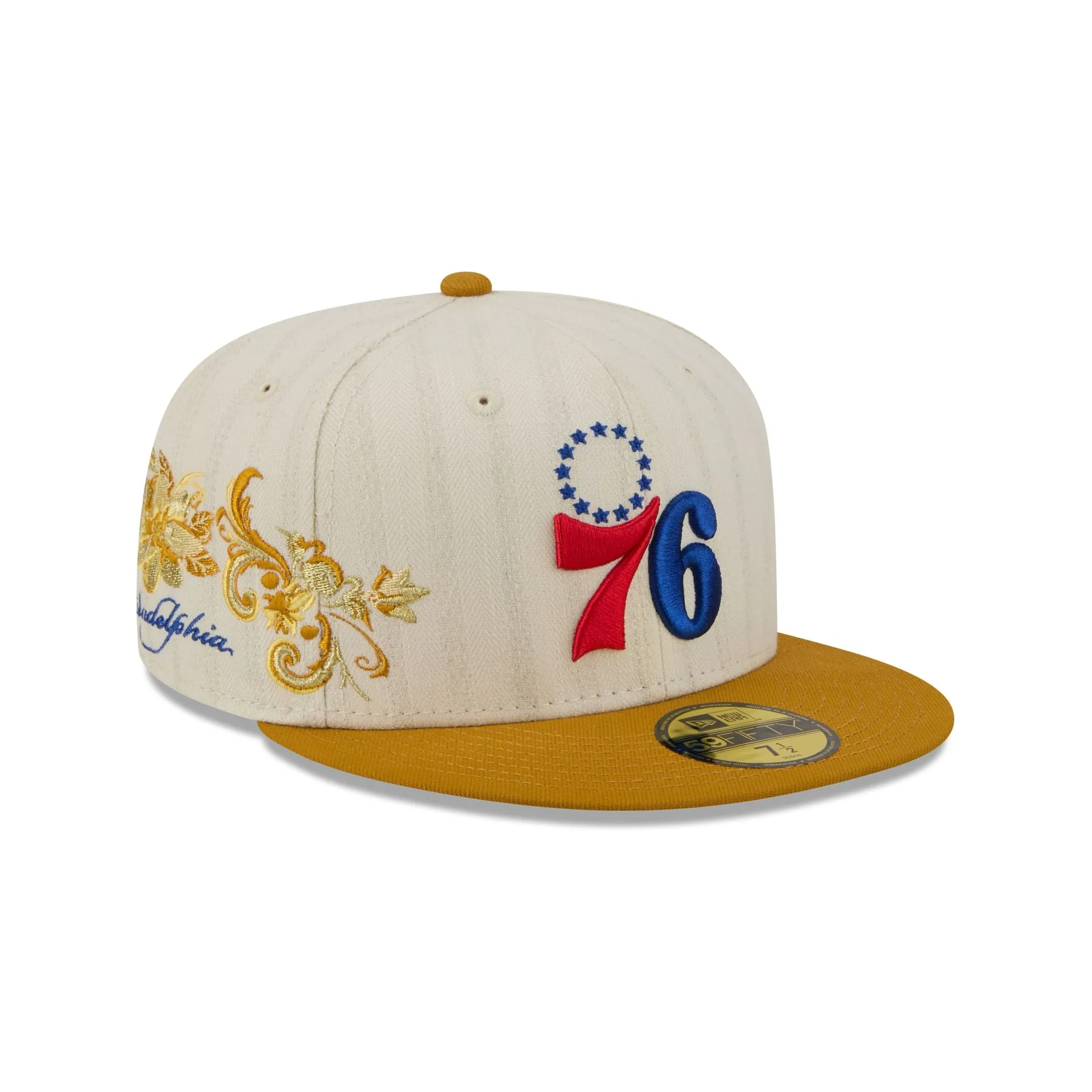 Philadelphia 76ers Chrome Herringbone 59FIFTY Fitted Hat sold by New Era