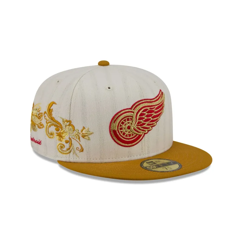 Detroit Red Wings Chrome Herringbone 59FIFTY Fitted Hat made by New Era