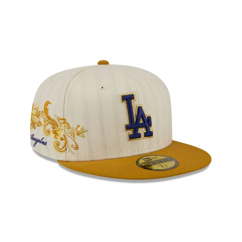 Los Angeles Dodgers Chrome Herringbone 59FIFTY Fitted Hat made by New Era