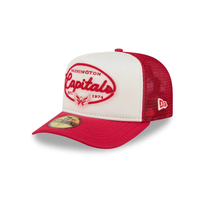 Washington Capitals Chrome 59FIFTY Fitted Trucker Hat made by New Era