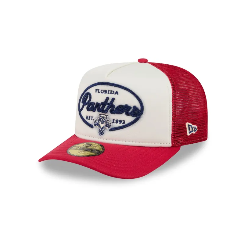 Florida Panthers Chrome 59FIFTY Fitted Trucker Hat made by New Era