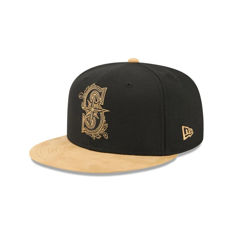 Seattle Mariners Black Wool 59FIFTY Fitted Hat made by New Era