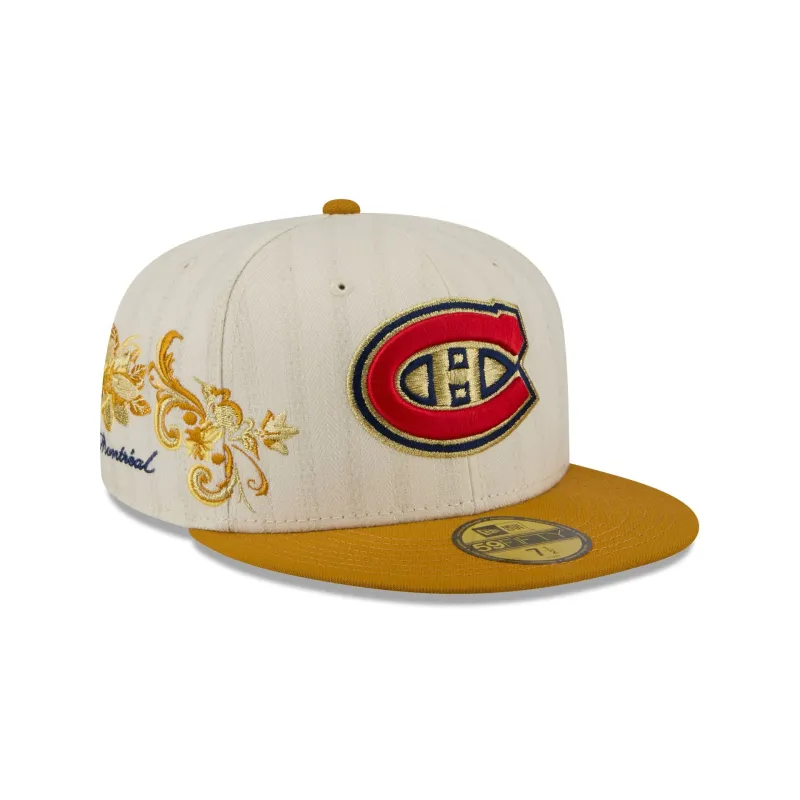 Montreal Canadiens Chrome Herringbone 59FIFTY Fitted Hat made by New Era