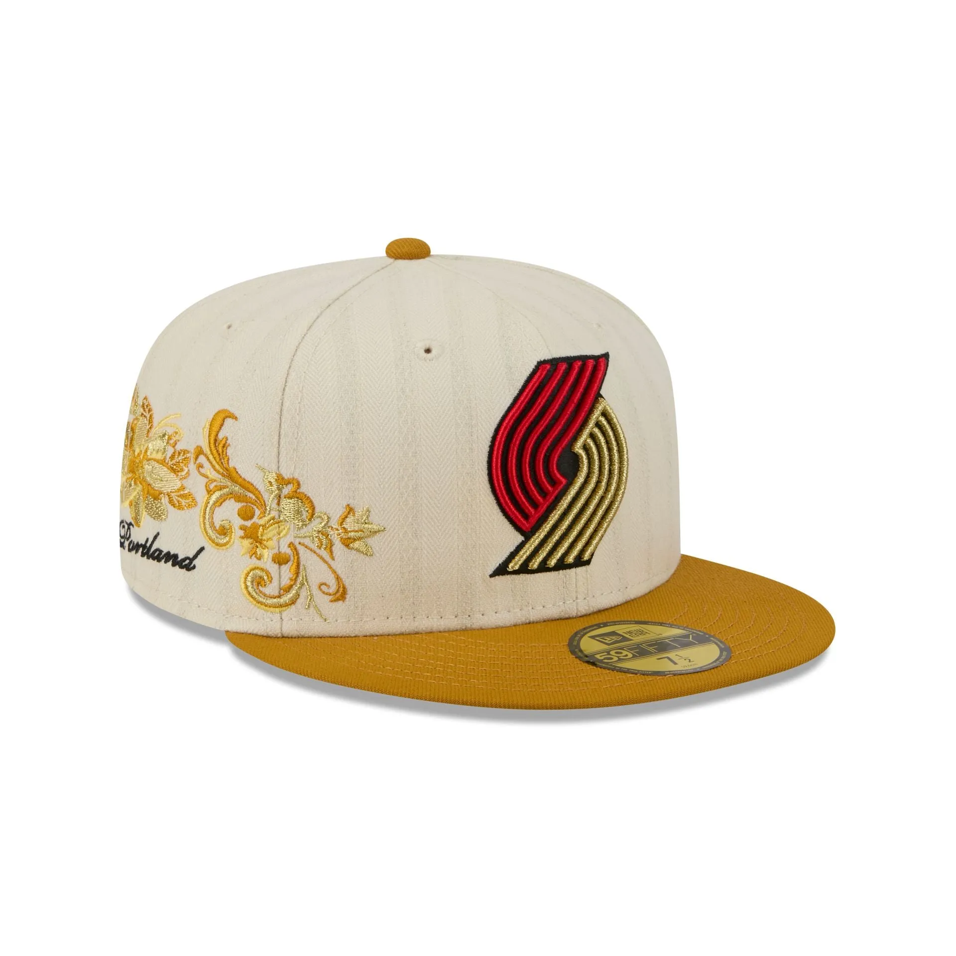 Portland Trail Blazers Chrome Herringbone 59FIFTY Fitted Hat sold by New Era