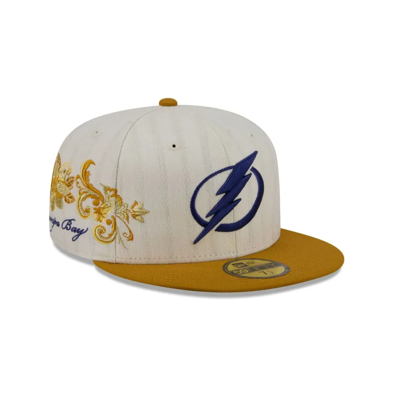 Tampa Bay Lightning Chrome Herringbone 59FIFTY Fitted Hat made by New Era