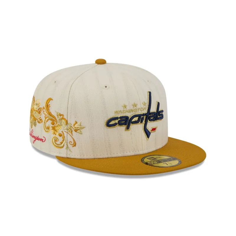 Washington Capitals Chrome Herringbone 59FIFTY Fitted Hat made by New Era