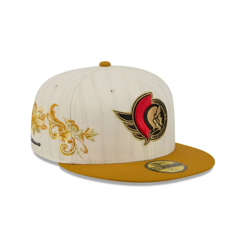 Ottawa Senators Chrome Herringbone 59FIFTY Fitted Hat made by New Era