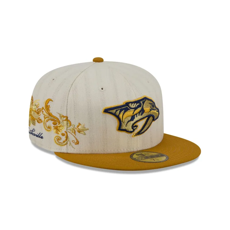 Nashville Predators Chrome Herringbone 59FIFTY Fitted Hat made by New Era