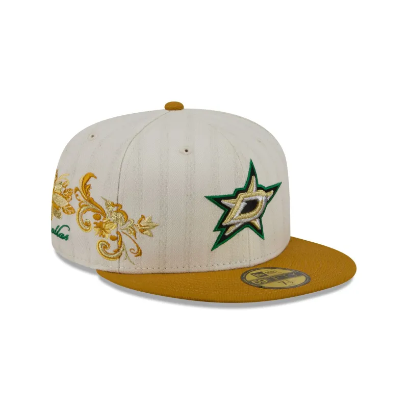 Dallas Stars Chrome Herringbone 59FIFTY Fitted Hat made by New Era