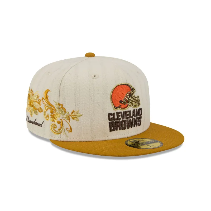 Cleveland Browns Chrome Herringbone 59FIFTY Fitted Hat made by New Era