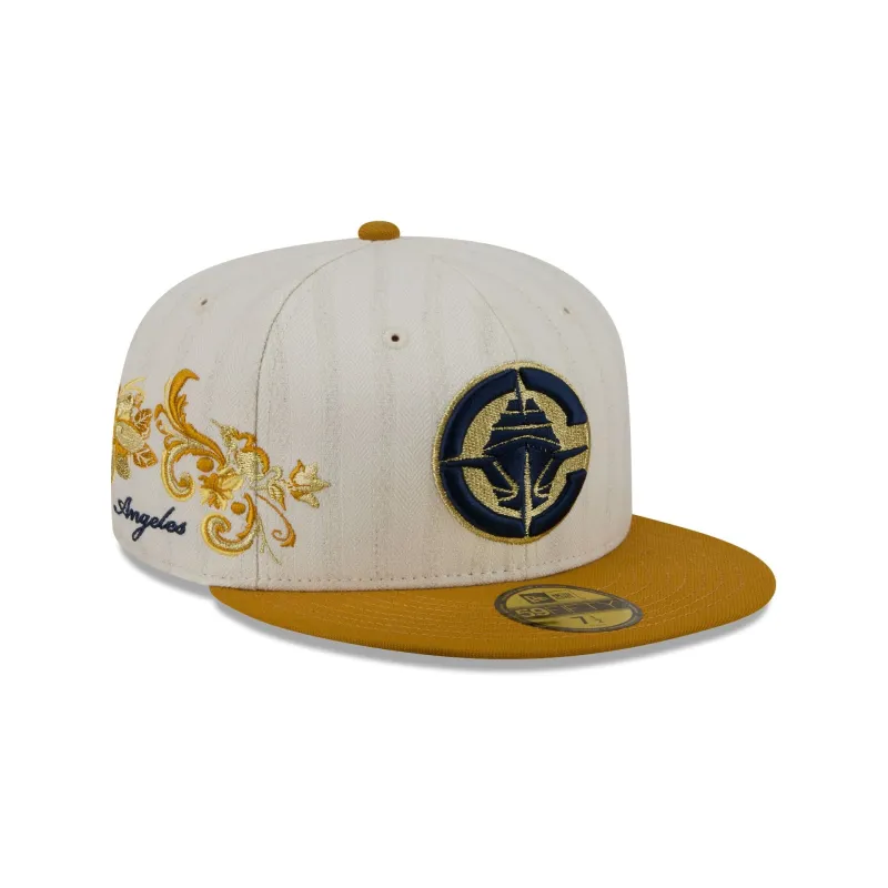 Los Angeles Clippers Chrome Herringbone 59FIFTY Fitted Hat made by New Era