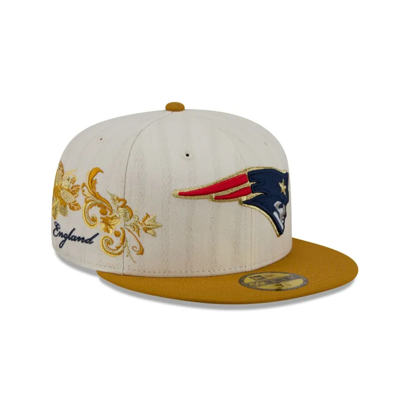 New England Patriots Chrome Herringbone 59FIFTY Fitted Hat made by New Era