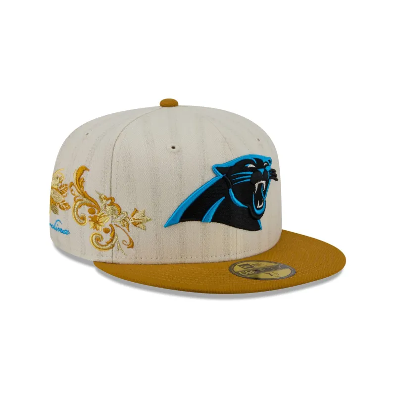 Carolina Panthers Chrome Herringbone 59FIFTY Fitted Hat made by New Era
