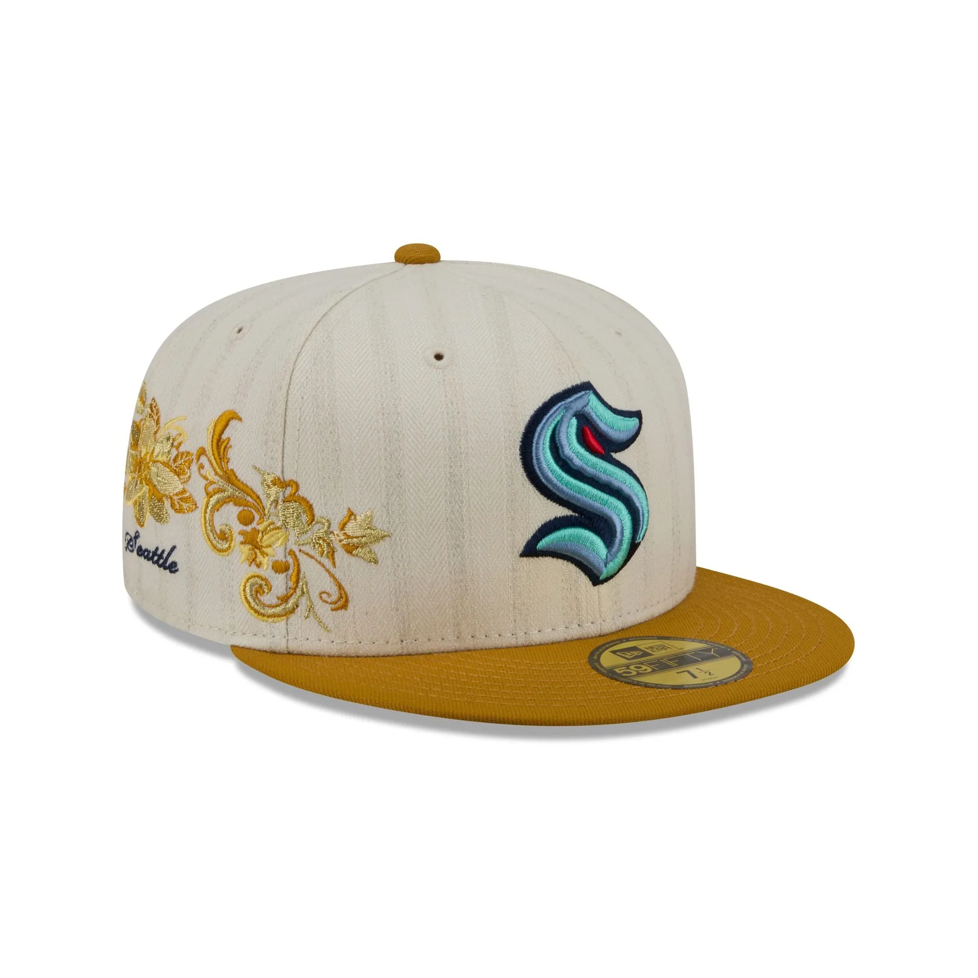 Seattle Kraken Chrome Herringbone 59FIFTY Fitted Hat sold by New Era