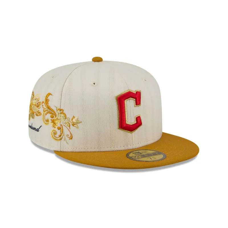 Cleveland Guardians Chrome Herringbone 59FIFTY Fitted Hat made by New Era