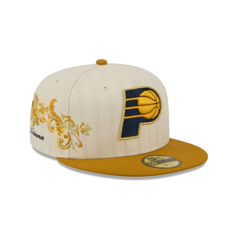 Indiana Pacers Chrome Herringbone 59FIFTY Fitted Hat made by New Era