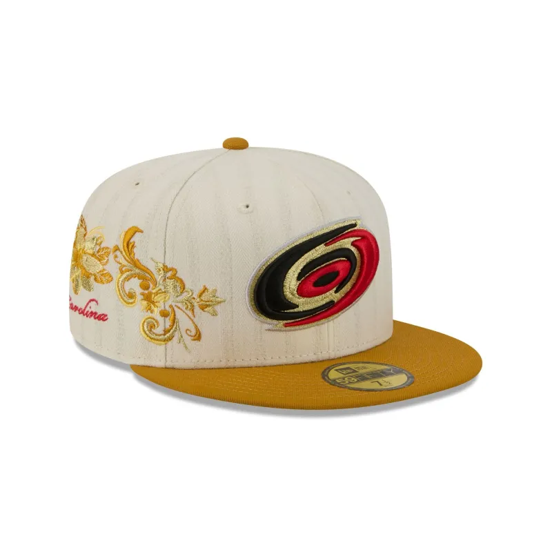 Carolina Hurricanes Chrome Herringbone 59FIFTY Fitted Hat made by New Era