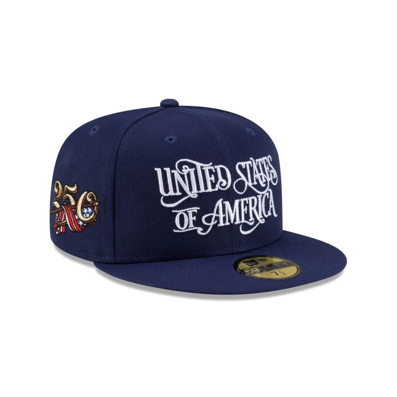 New Era Cap United States of America Navy 59FIFTY Fitted Hat made by New Era