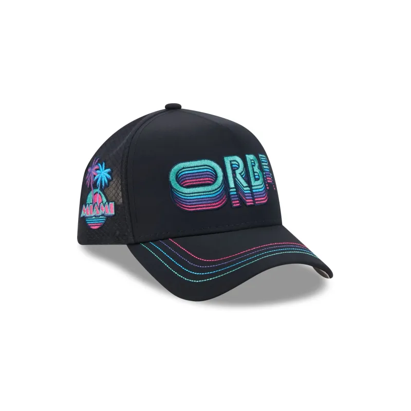 Oracle Red Bull Racing Miami 9FORTY A-Frame Trucker Hat made by New Era