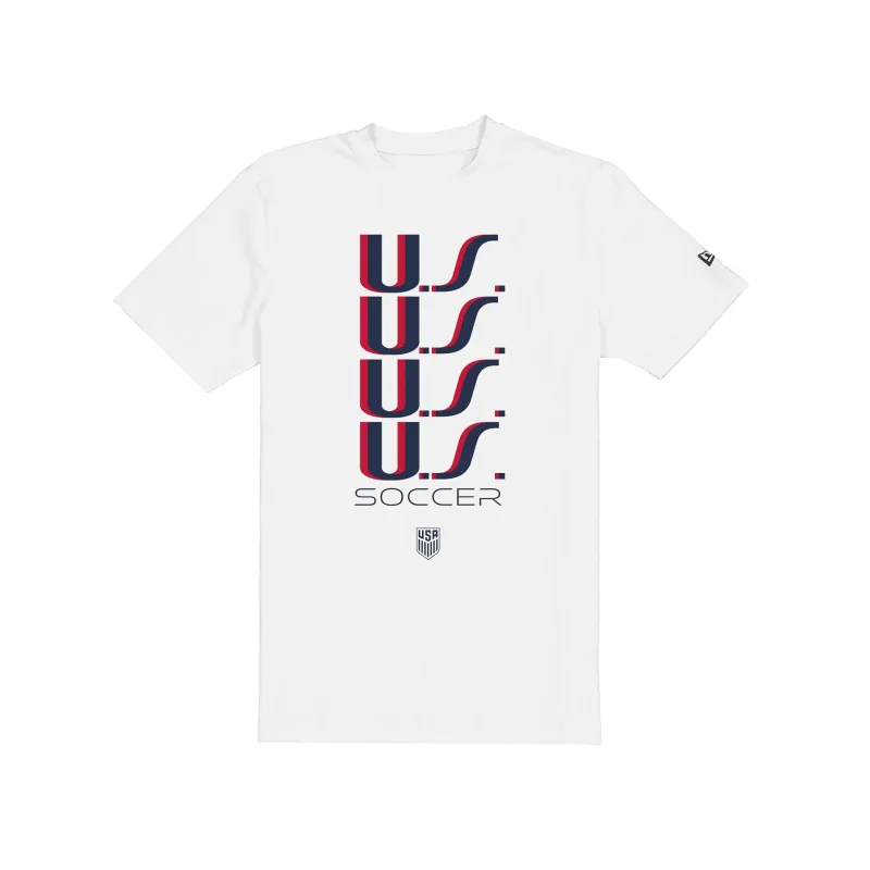 U.S. Soccer Men's National Team Stacked White T-Shirt made by New Era