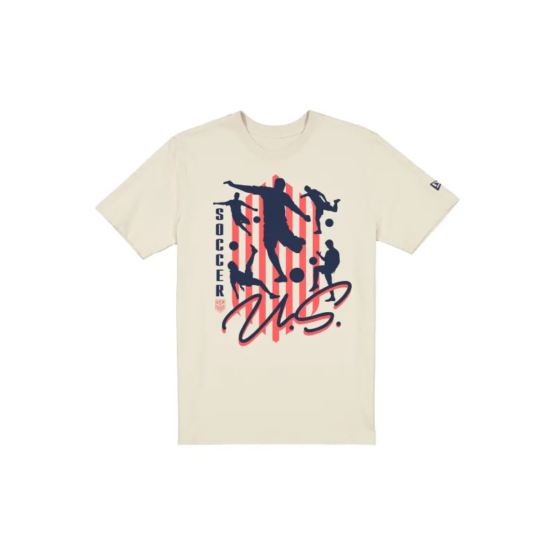 U.S. Soccer Men's National Team Kick Chrome White T-Shirt made by New Era