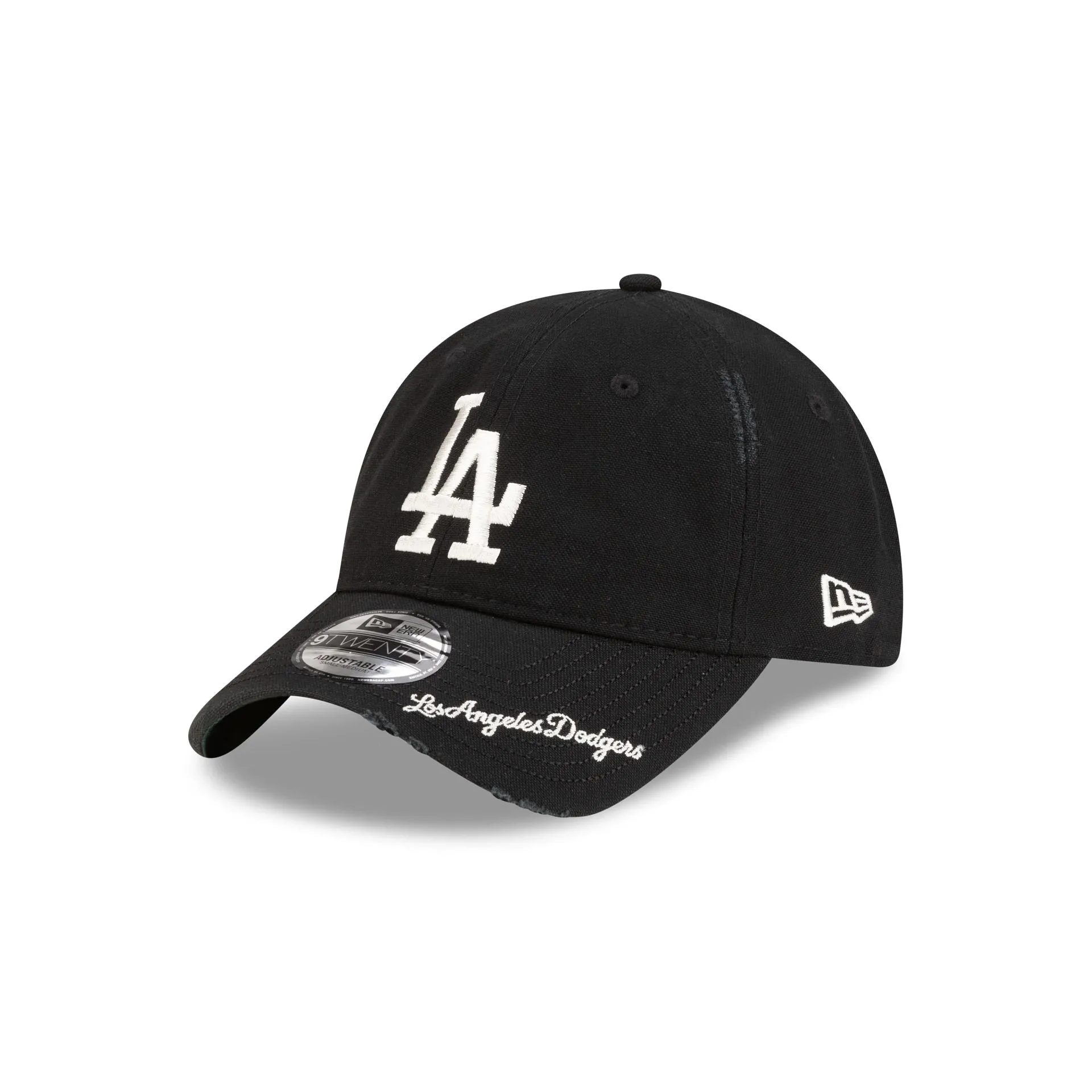 Los Angeles Dodgers Distressed Black 9TWENTY Adjustable Hat sold by New Era