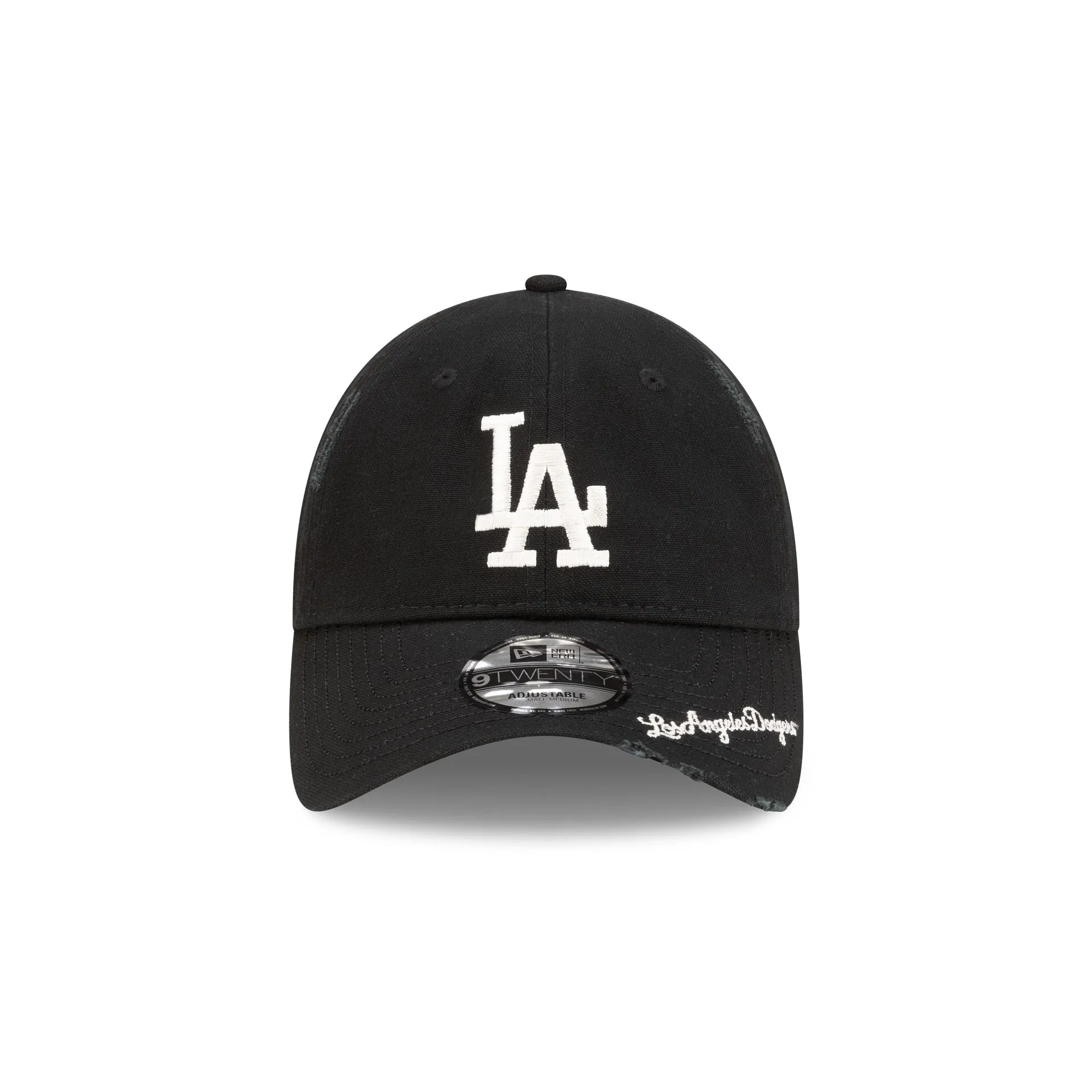 Los Angeles Dodgers Distressed Black 9TWENTY Adjustable Hat sold by New Era product image thumbnail 2