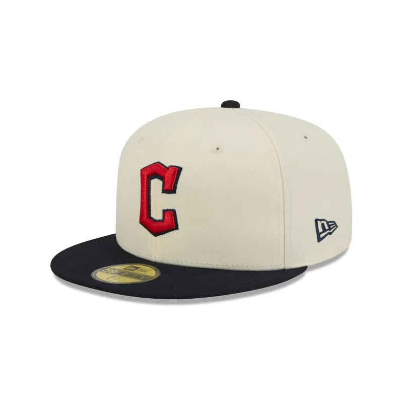 Cleveland Guardians Chrome White Basic 59FIFTY Fitted Hat made by New Era