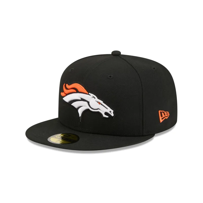 Denver Broncos Black Basic 59FIFTY Fitted Hat made by New Era