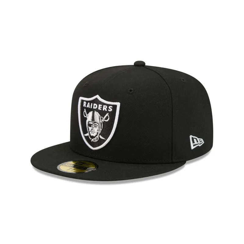 Las Vegas Raiders Black Basic 59FIFTY Fitted Hat made by New Era