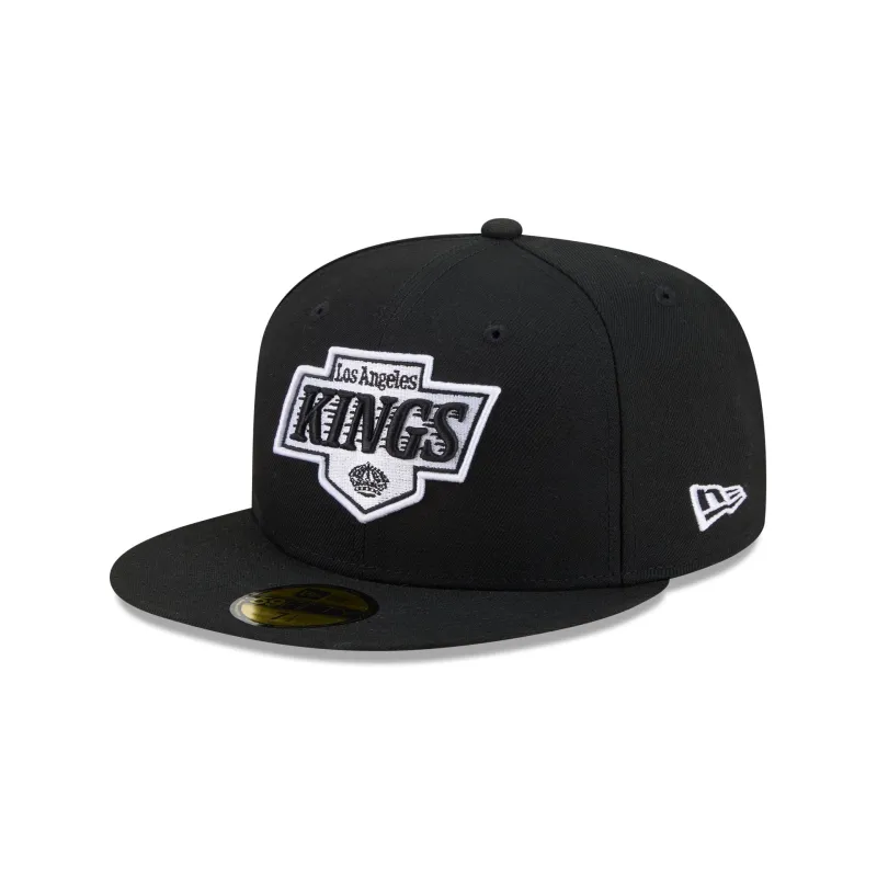 Los Angeles Kings Black and White Basic 59FIFTY Fitted Hat made by New Era