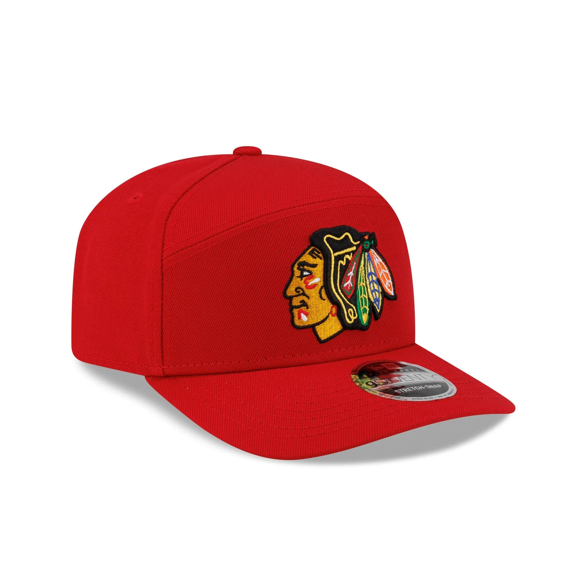 Chicago Blackhawks Poly Split Panel 9SEVENTY Stretch-Snap Hat sold by New Era product image thumbnail 3