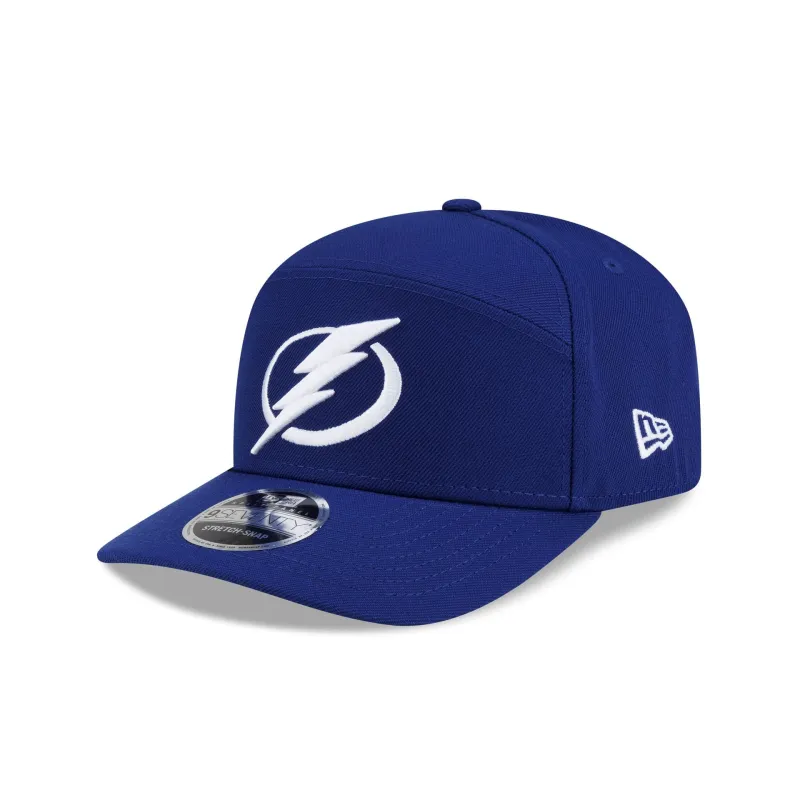 Tampa Bay Lightning Poly Split Panel 9SEVENTY Stretch-Snap Hat made by New Era