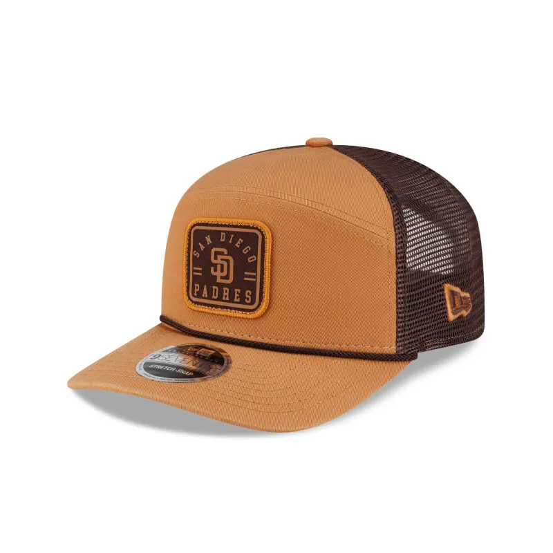 San Diego Padres Light Bronze Split Panel 9SEVENTY Trucker Hat made by New Era