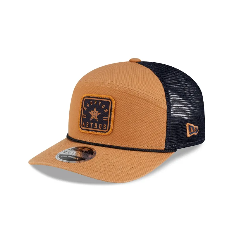 Houston Astros Light Bronze Split Panel 9SEVENTY Trucker Hat made by New Era